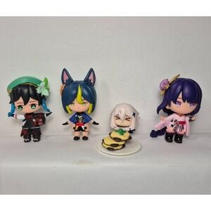 Genshin Impact Anime Mini Figure Bundle of 4 Approximately 2" Tall